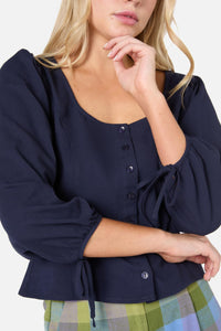 Princess Highway - Lela Tie Front Top - navy