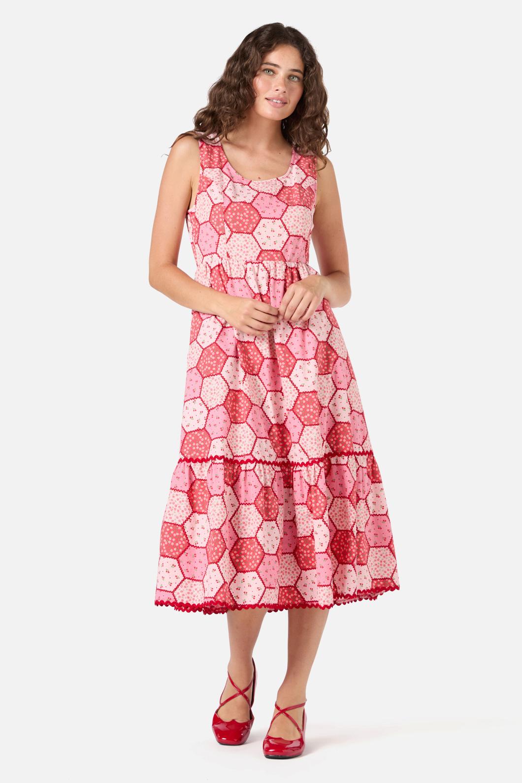 Princess Highway - Patchwork Midi Dress - rose