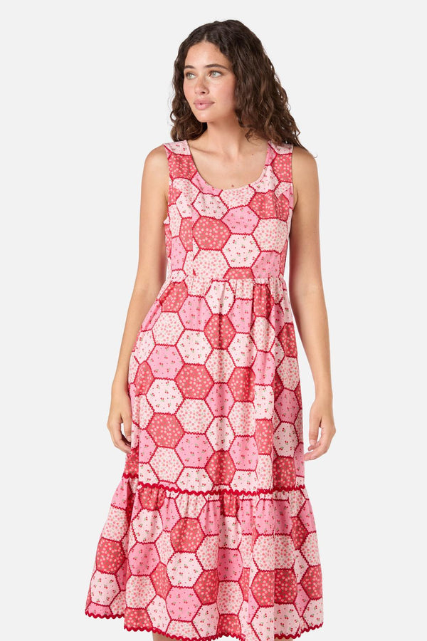 Princess Highway - Patchwork Midi Dress - rose