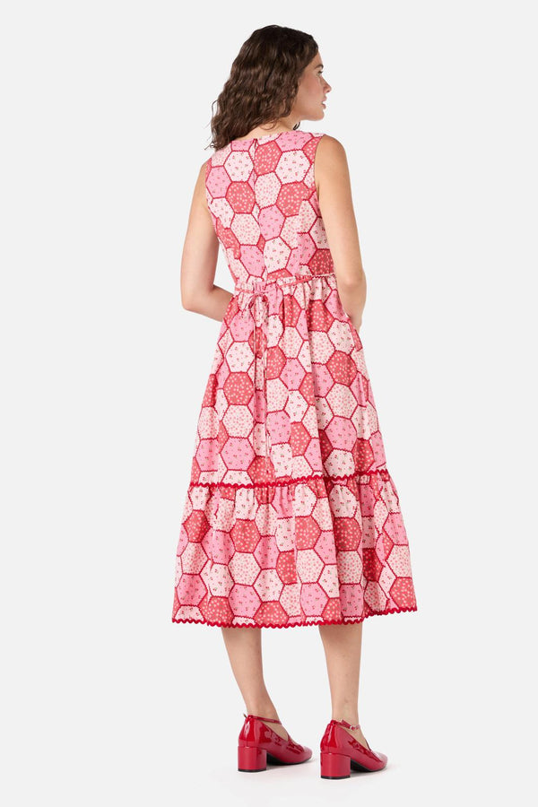 Princess Highway - Patchwork Midi Dress - rose