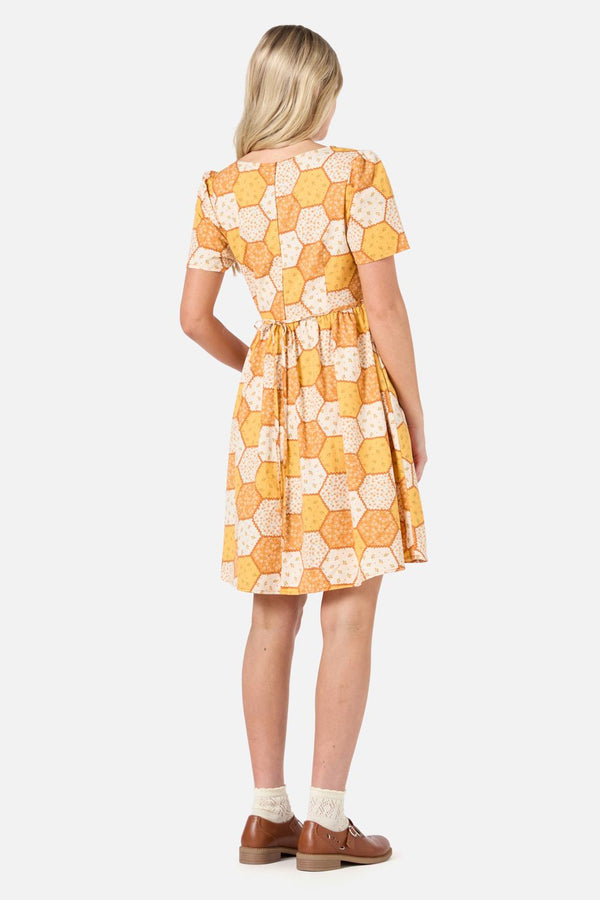 Princess Highway - Patchwork Mini Dress - gold