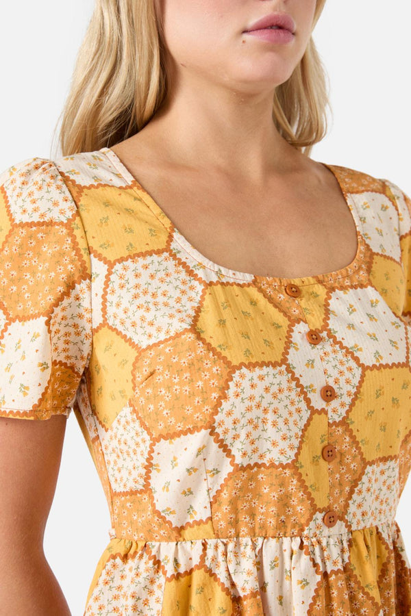 Princess Highway - Patchwork Mini Dress - gold