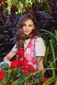 Princess Highway - Patchwork Quilted Vest - rose