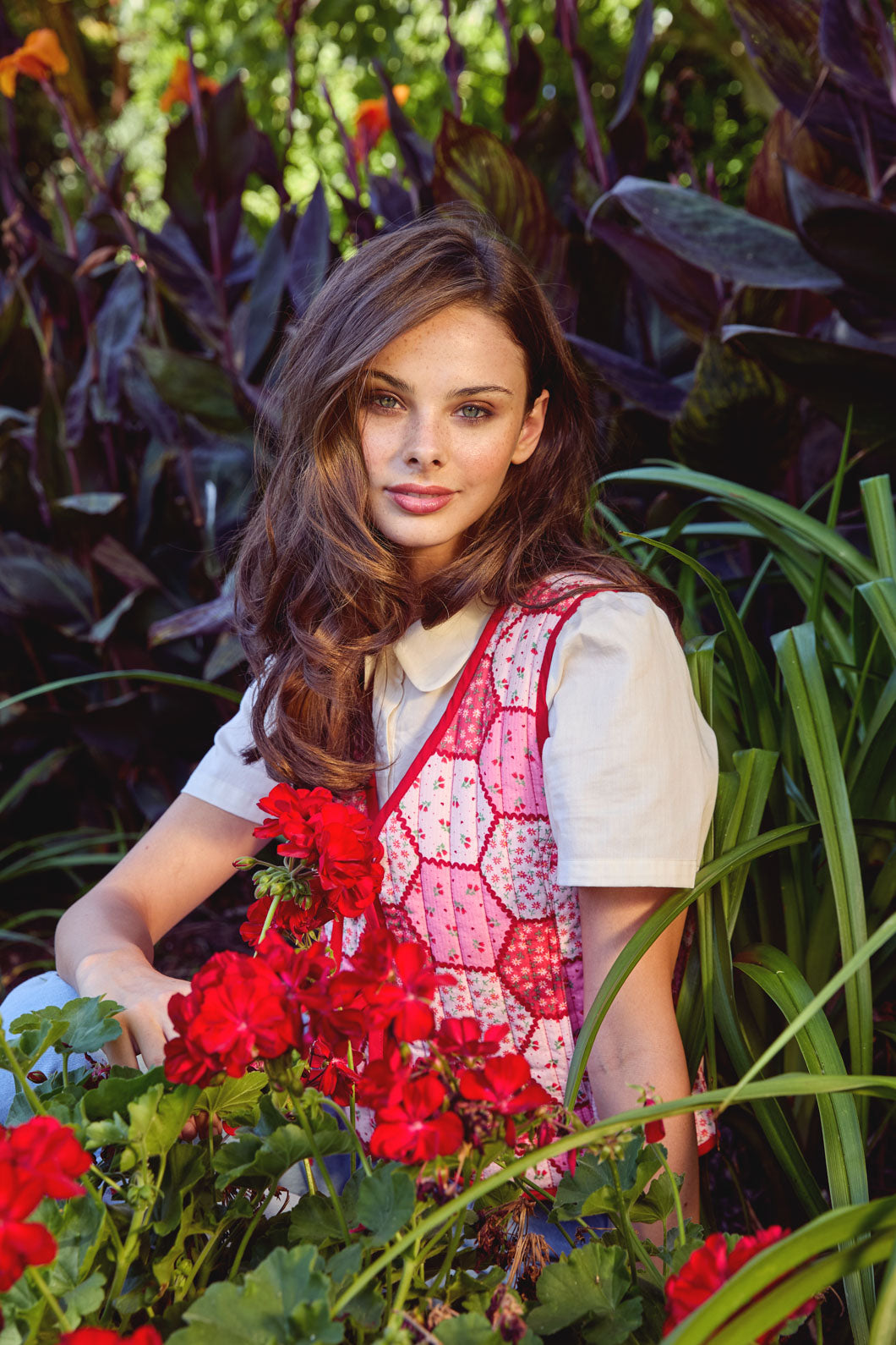 Princess Highway - Patchwork Quilted Vest - rose