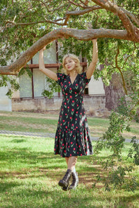 Princess Highway - Tulip Midi Wrap Dress - black