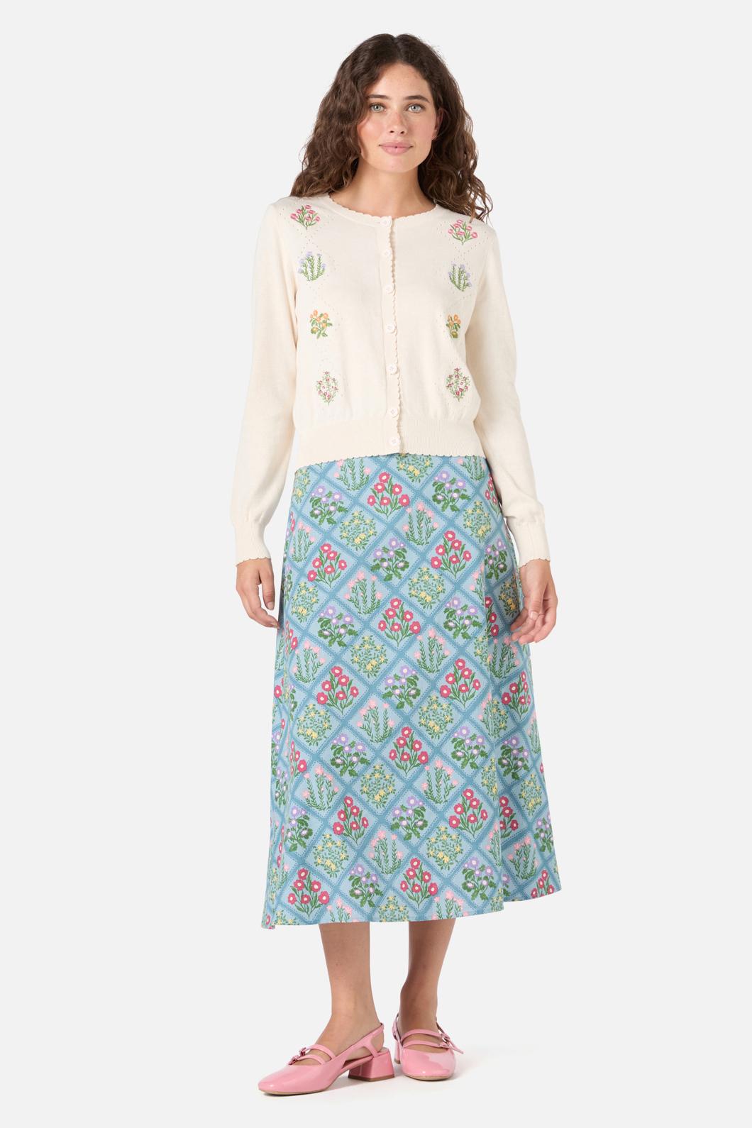Princess Highway - Lattice Flower Emb Cardi - cream