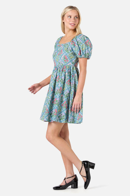 Princess Highway - Lattice Posie Mini Dress - blue