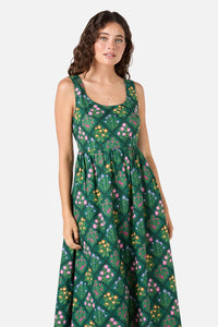 Princess Highway - Lattice Floral Midi Dress - green