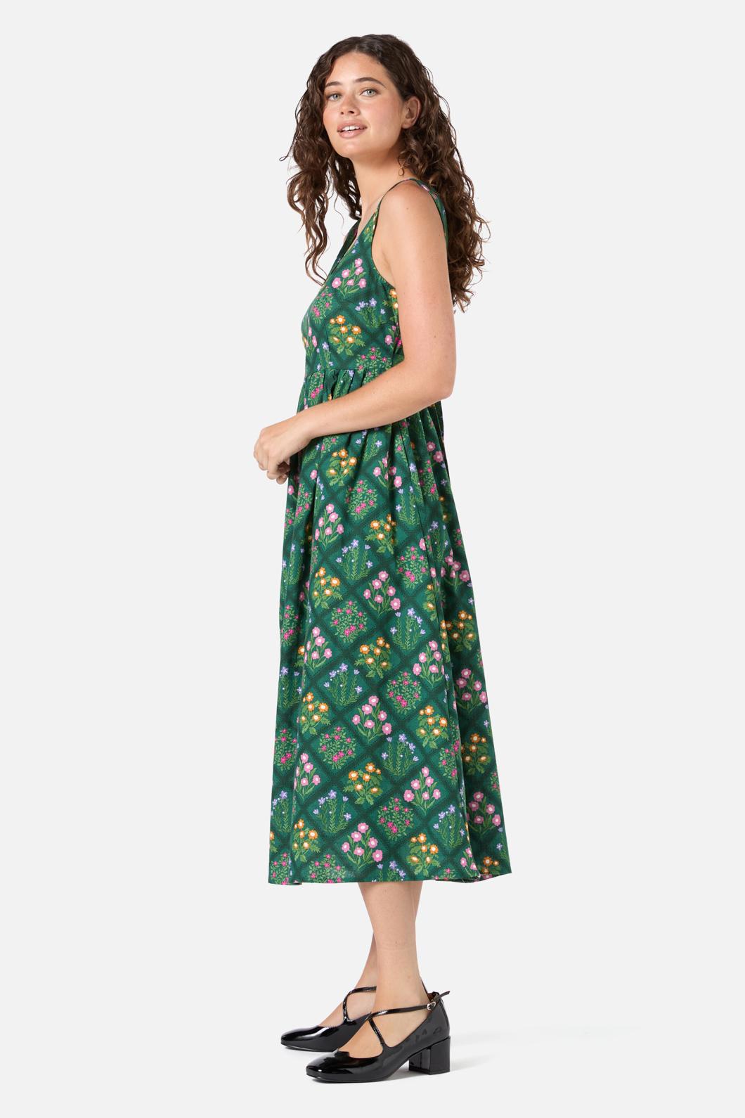 Princess Highway - Lattice Floral Midi Dress - green