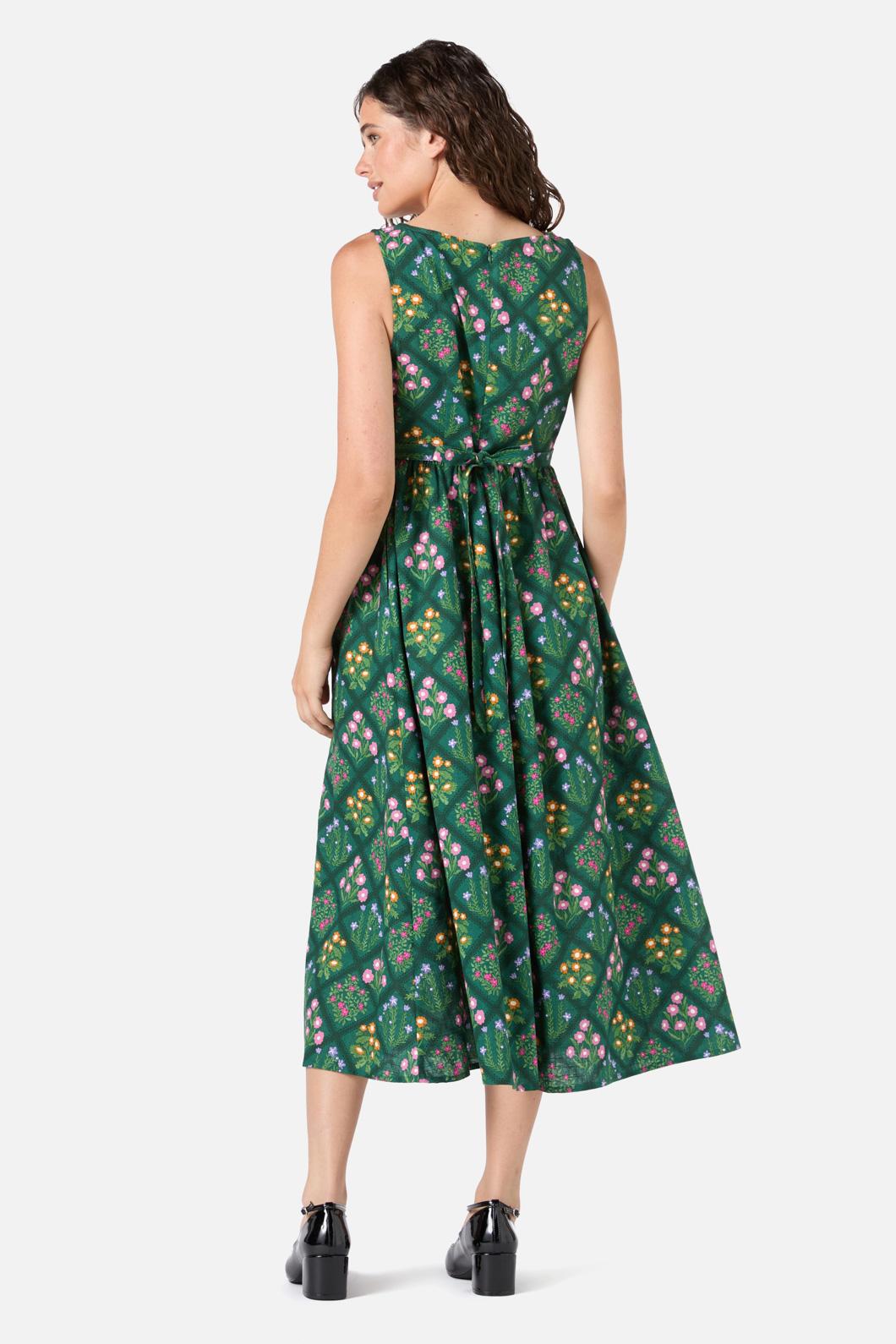 Princess Highway - Lattice Floral Midi Dress - green