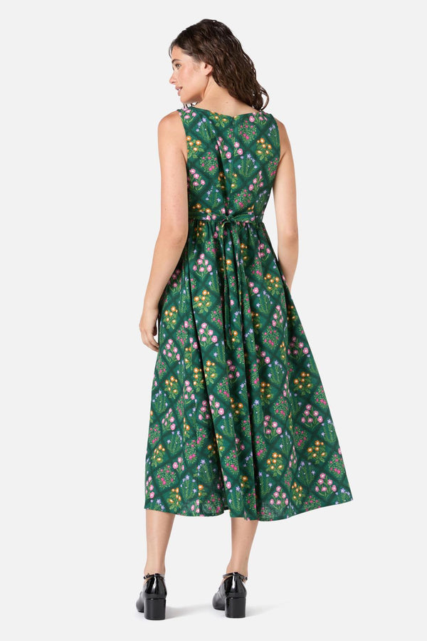 Princess Highway - Lattice Floral Midi Dress - green