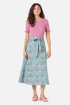 Princess Highway - Lattice Floral Midi Skirt - blue