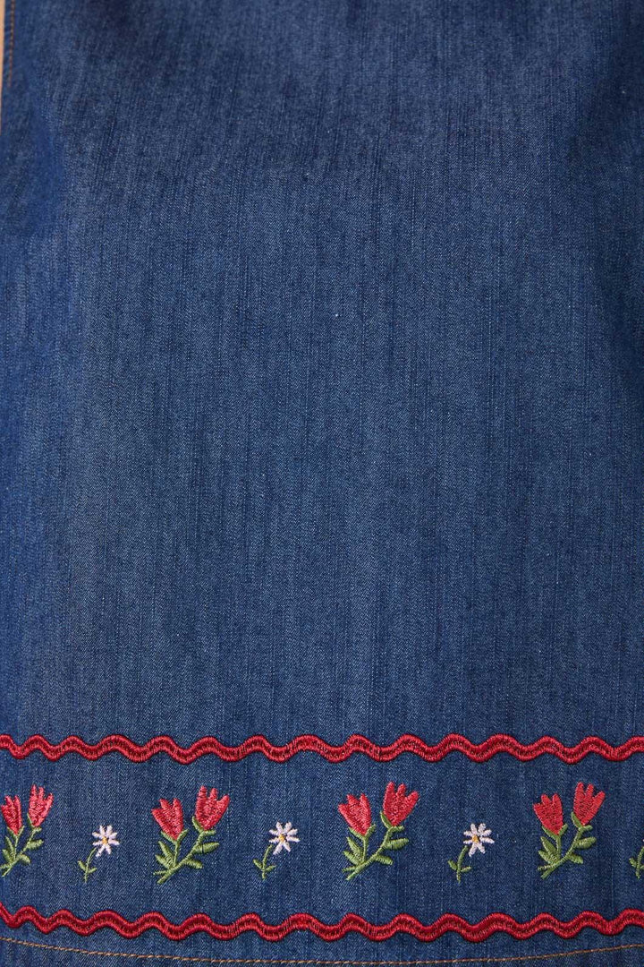 Princess Highway - Meadows Denim Emb Top - blue-denim