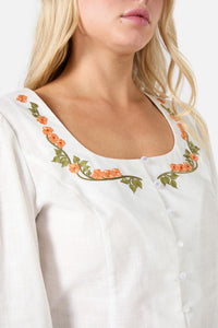 Princess Highway - Flower Child Embroidered Top - cream