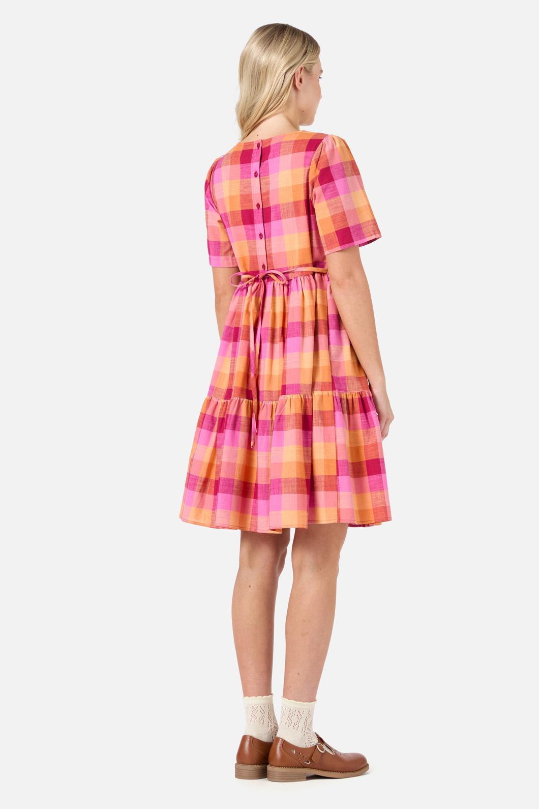 Princess Highway - Maxine Check Smock Dress - rose