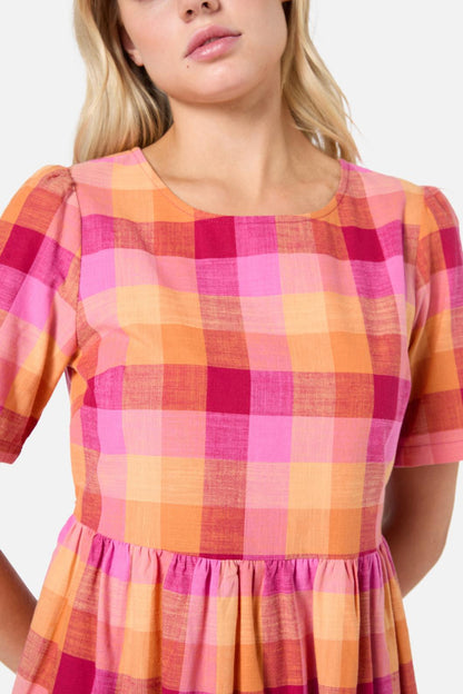 Princess Highway - Maxine Check Smock Dress - rose