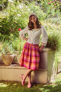 Princess Highway - Maxine Check Midi Skirt - rose