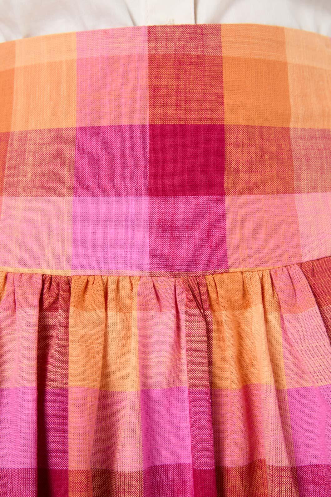 Princess Highway - Maxine Check Midi Skirt - rose