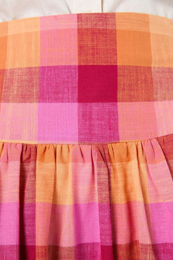 Princess Highway - Maxine Check Midi Skirt - rose