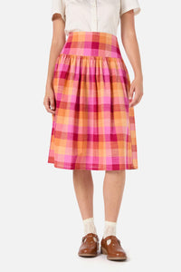 Princess Highway - Maxine Check Midi Skirt - rose