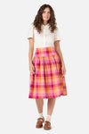 Princess Highway - Maxine Check Midi Skirt - rose