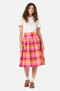 Princess Highway - Maxine Check Midi Skirt - rose
