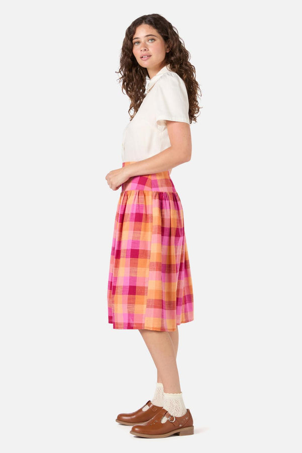 Princess Highway - Maxine Check Midi Skirt - rose