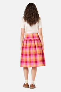Princess Highway - Maxine Check Midi Skirt - rose