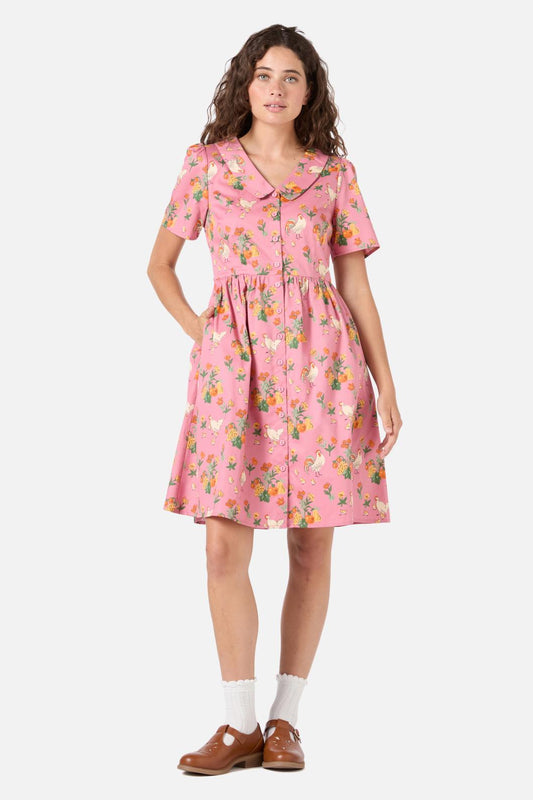 Princess Highway - Chickens Mini Dress - pink