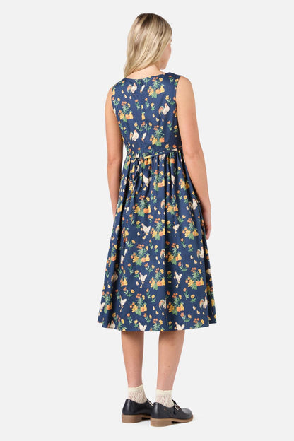 Princess Highway - Chickens Midi Dress - navy