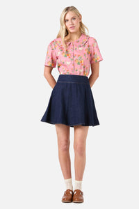 Princess Highway - Chickens Short Sleeve Blouse - pink