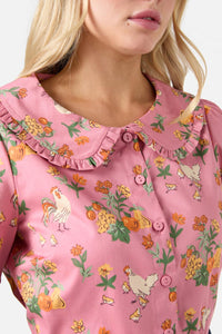 Princess Highway - Chickens Short Sleeve Blouse - pink