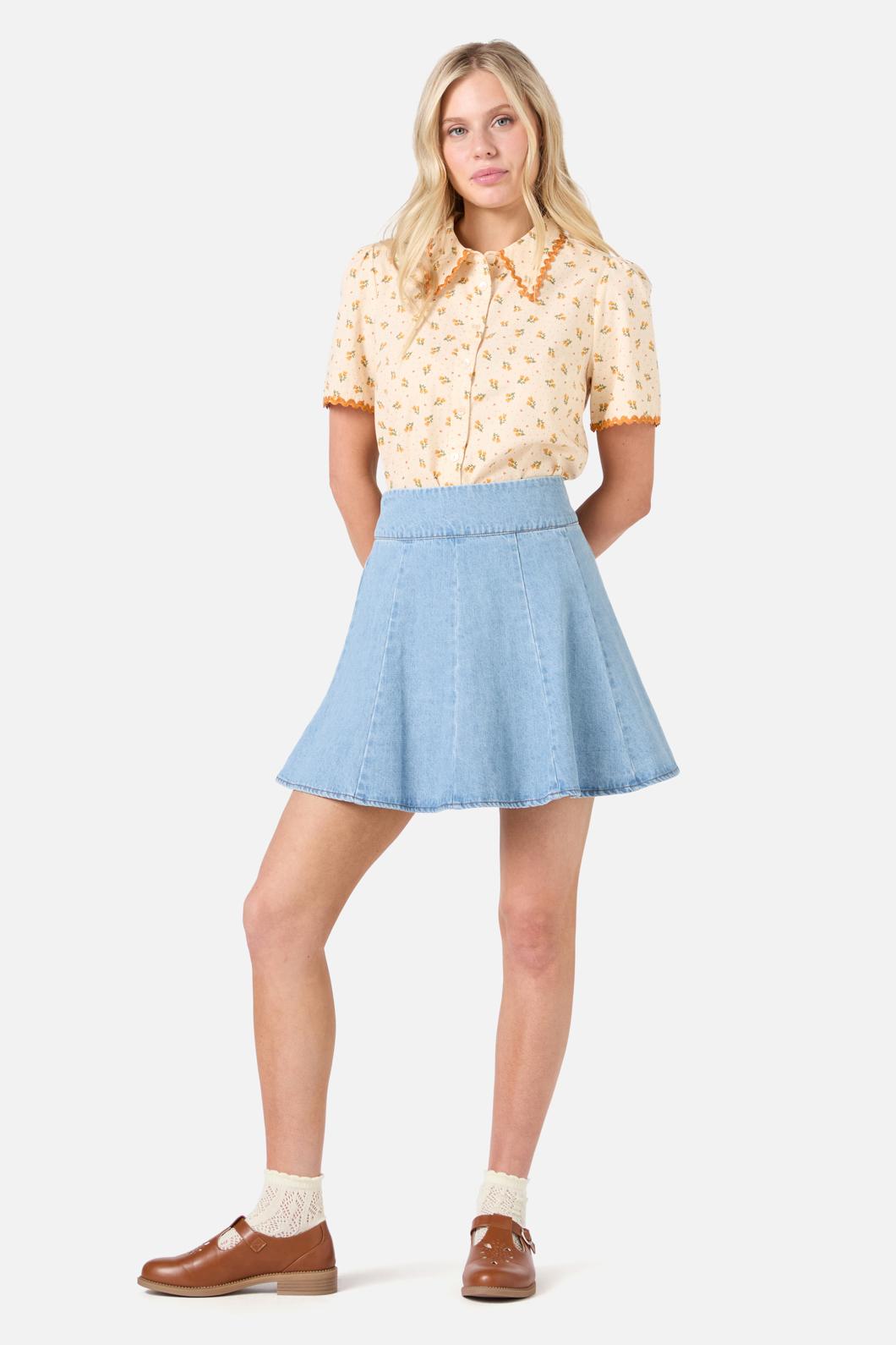 Princess Highway - Clara Denim Mini Skirt - light-blue-denim