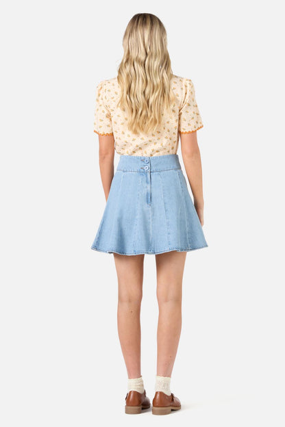Princess Highway - Clara Denim Mini Skort - light-blue-denim