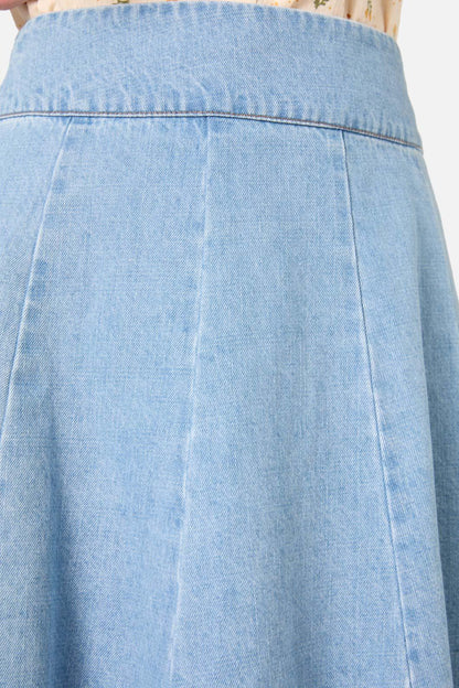 Princess Highway - Clara Denim Mini Skort - light-blue-denim
