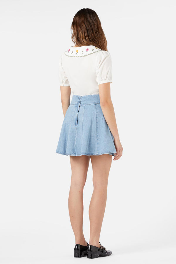 Princess Highway - Clara Denim Mini Skirt - light-blue-denim