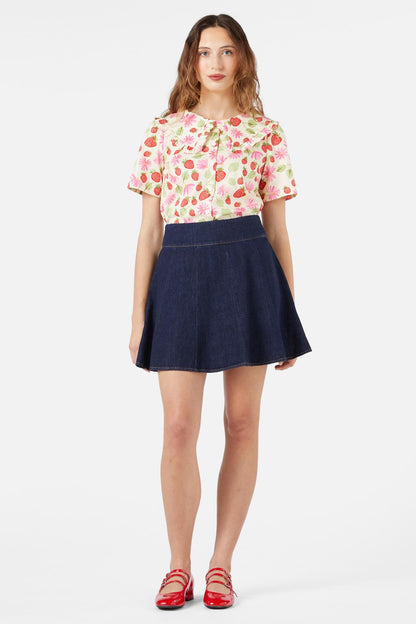 Princess Highway - Clara Denim Mini Skort - dark-blue-denim