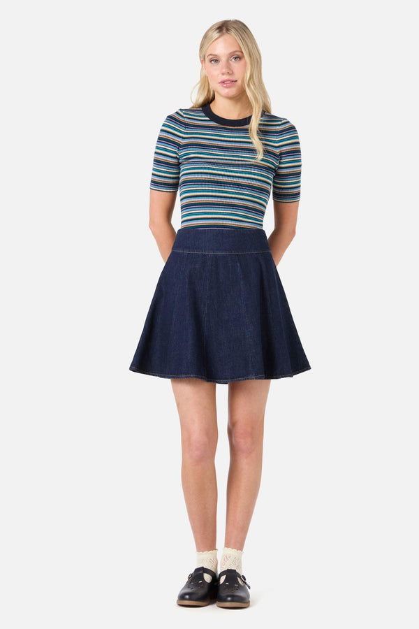 Princess Highway - Clara Denim Mini Skirt - dark-blue-denim