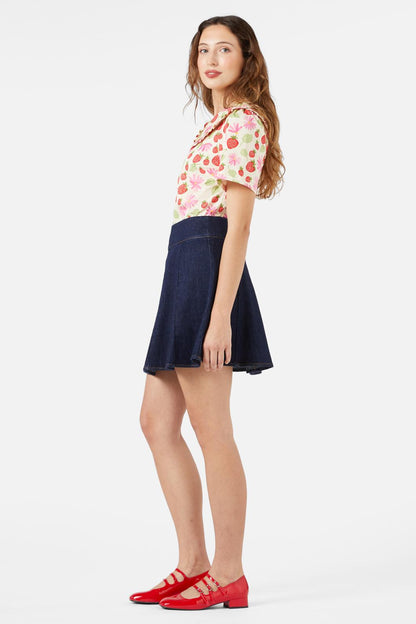 Princess Highway - Clara Denim Mini Skort - dark-blue-denim