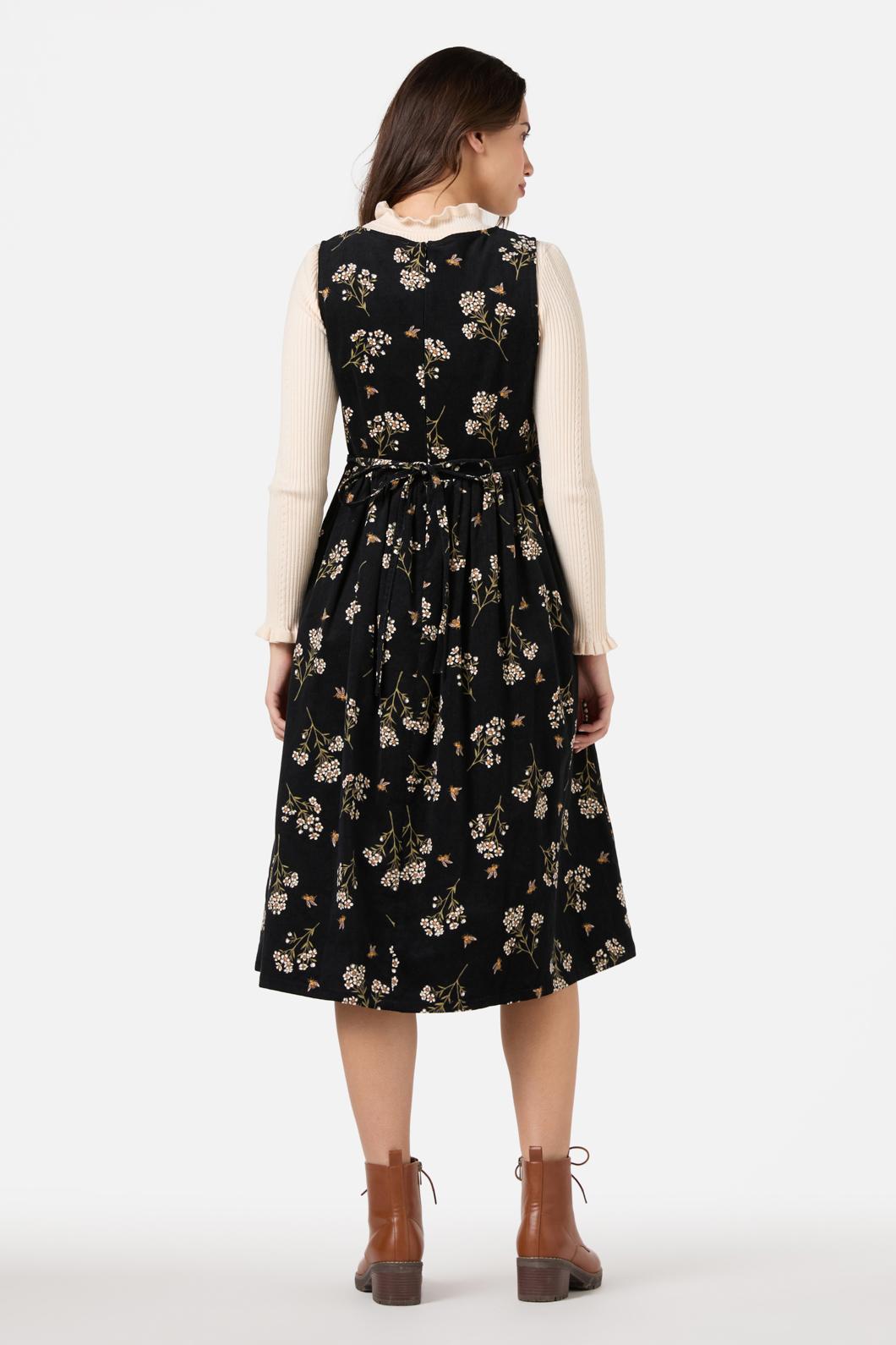 Princess Highway - Flora Bee Cord Midi Dress - black