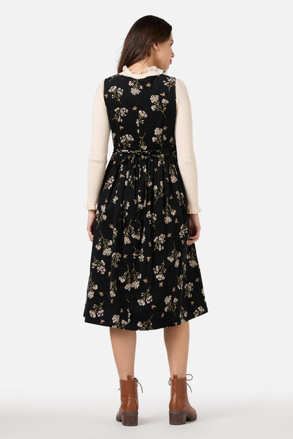 Princess Highway - Flora Bee Cord Midi Dress - black