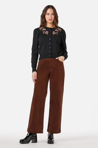 Princess Highway - Flora Bee Embroidered Cardigan - black