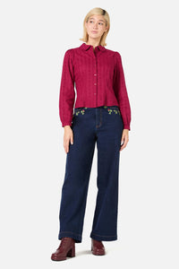 Princess Highway - Evelyn Cute Cotton Blouse - wine