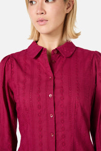 Princess Highway - Evelyn Cute Cotton Blouse - wine