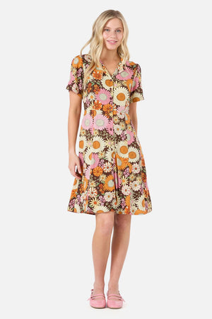 Princess Highway - Viva Floral Shirt Dress - chocolate