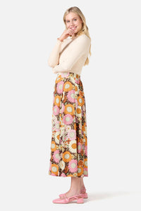 Princess Highway - Viva Floral Midi Skirt - chocolate