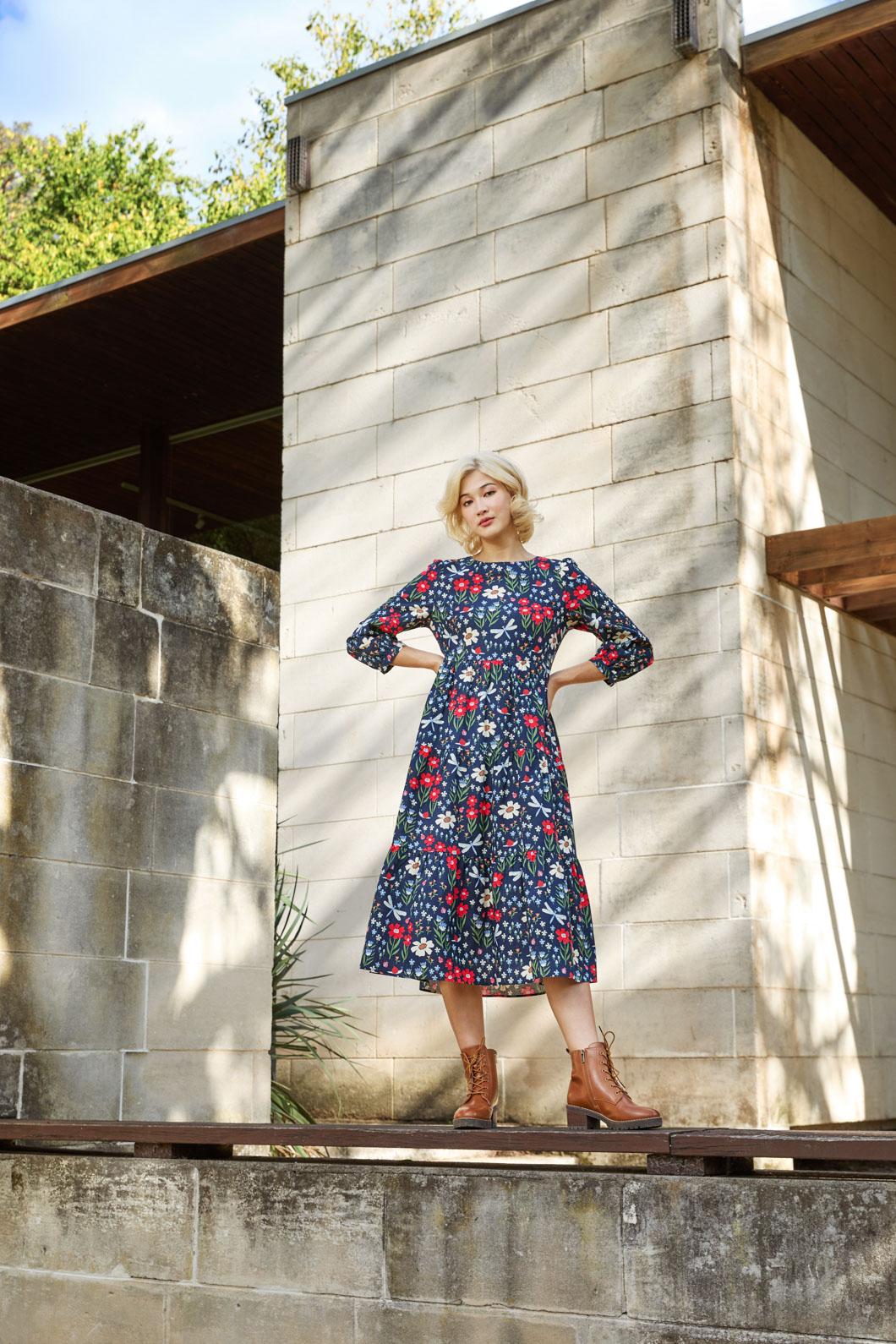 Princess Highway - Garden Life Midi Dress - navy