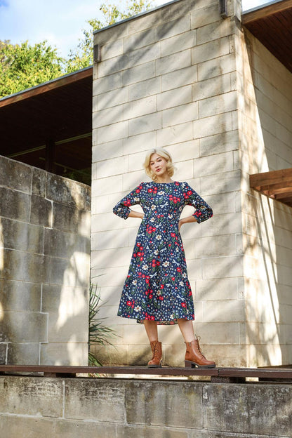 Princess Highway - Garden Life Midi Dress - navy