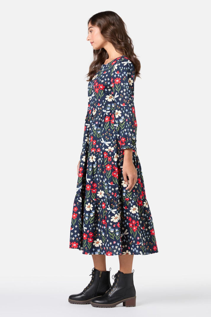 GARDEN GRACE TWILL MIDI DRESS