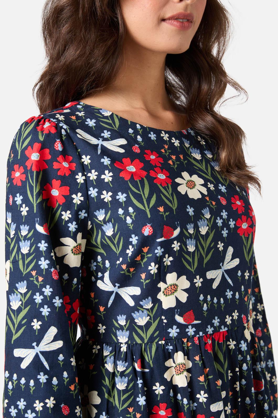 Princess Highway - Garden Life Midi Dress - navy
